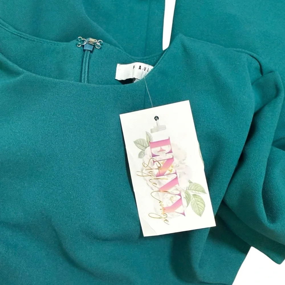 Envy Teal Bell Sleeve Dress NWT - Picture 8 of 8